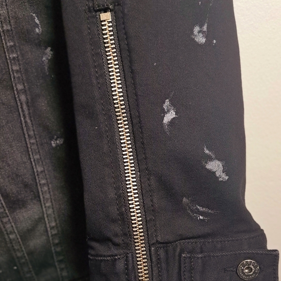 CULT OF INDIVIDUALITY JACKETMEN XXL BLACK PAIN SPLATTER TRUCKER STRETCH./ Dr - Picture 6 of 14